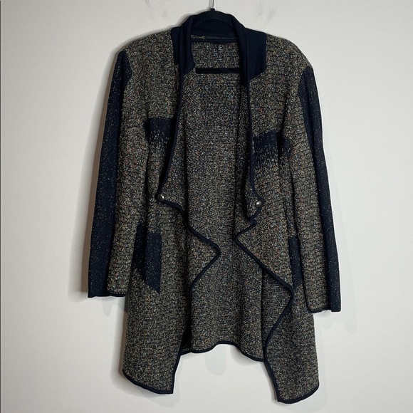Ming Wang Sweaters - SOLD Ming Wang | Women’s Multicolor Drape Front Cardigan Size Large Longline